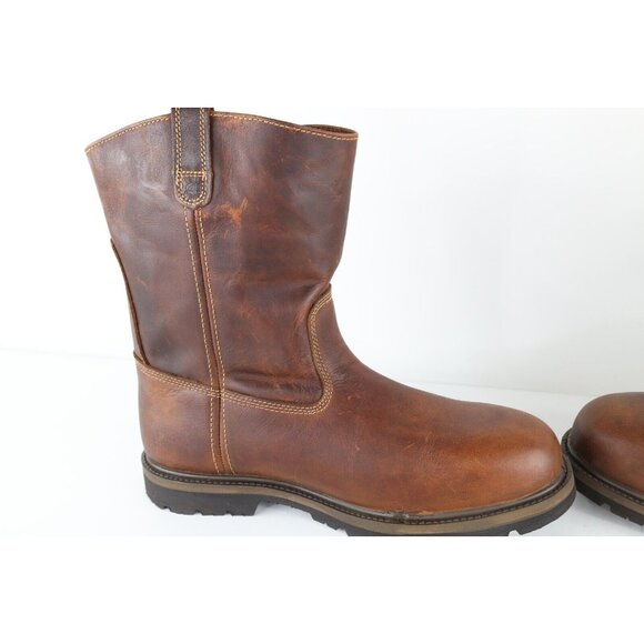 Deadstock Vtg Carolina Mens 15 2E Steel Toe Leather Pull On Cowboy Work Boots